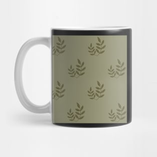 Avery  leaf stem sage olive woodland earth tones mushrooms toadstools Mug